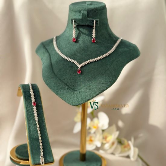 تصویر  سرویس نقره زنانه یاقوت  کد SRJR101 