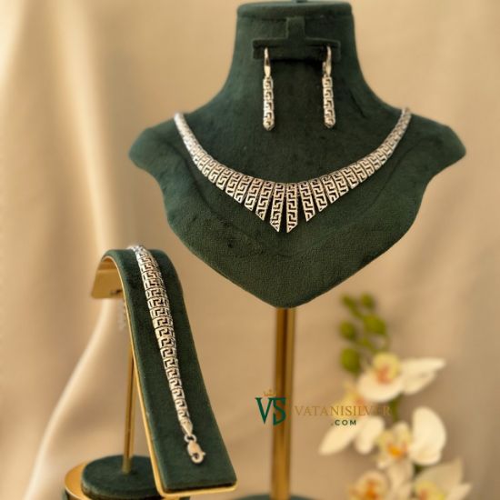 تصویر  سرویس نقره تراش زنانه کدSRT100